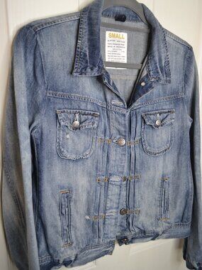 J.Crew Denim Jacket Small Light Wash Distressed Cropped Jean Jacket Women